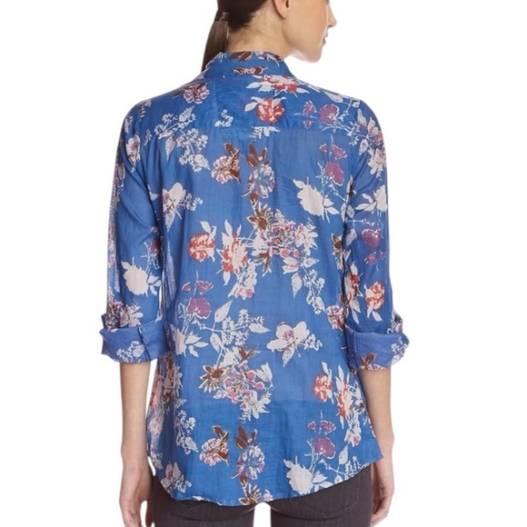 Jak Women's 100% Cotton Floral Button Down Shirt in Royal Made in USA Size XL - Picture 10 of 10